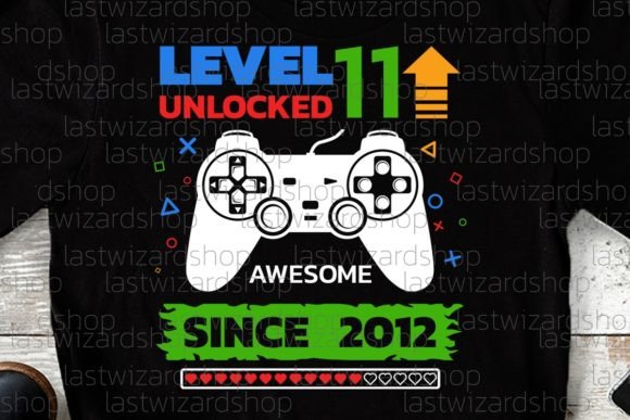 Birthday Boy Gamer Level Up 11 Svg: Graphics for Crafts