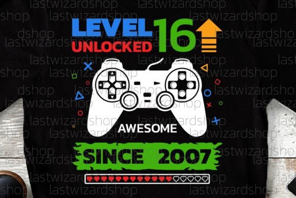 Birthday Boy Gamer Level Up 16 Svg: Graphics for Crafts