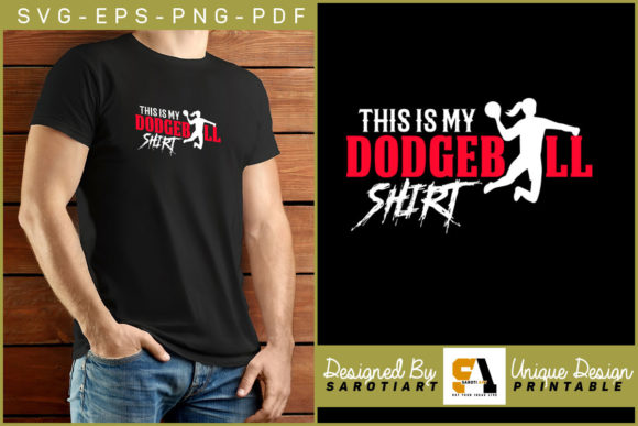 Dodgeball Silhouette Shirt Graphics for Crafts