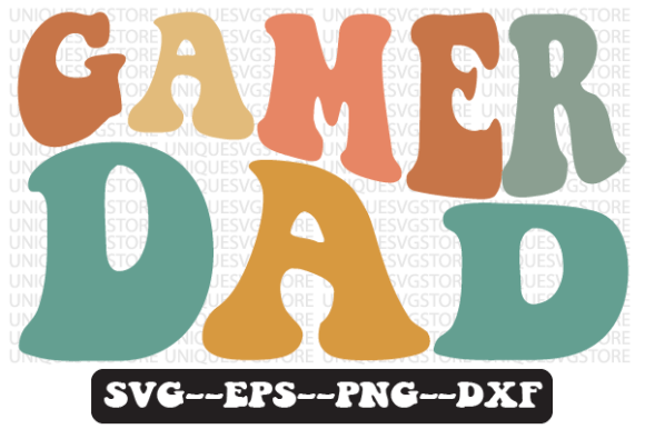Gamer Dad Retro Wavy SVG for Crafts & Graphics