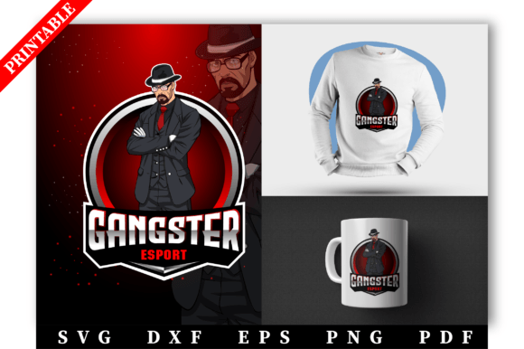 Gangster Mascot Logo SVG: Graphics for Crafts