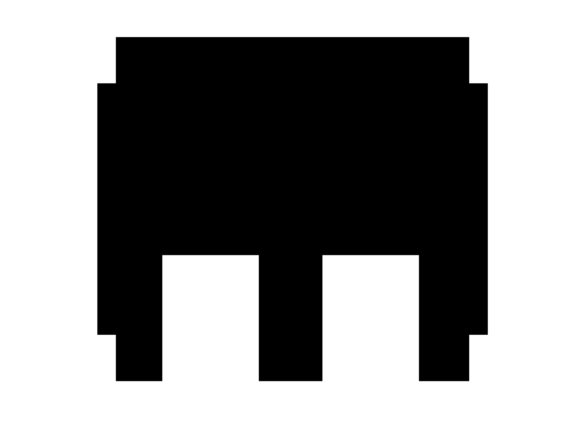 Graphics & Crafts: Mono Blocky Bitmap Letter M