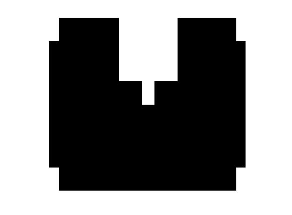 Graphics for Crafts: Mono Blocky Bitmap Letter U