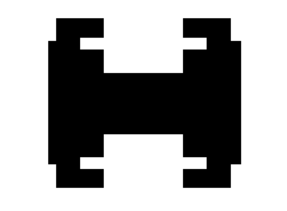 Mono Blocky Bitmap Letter H for Graphics and Crafts