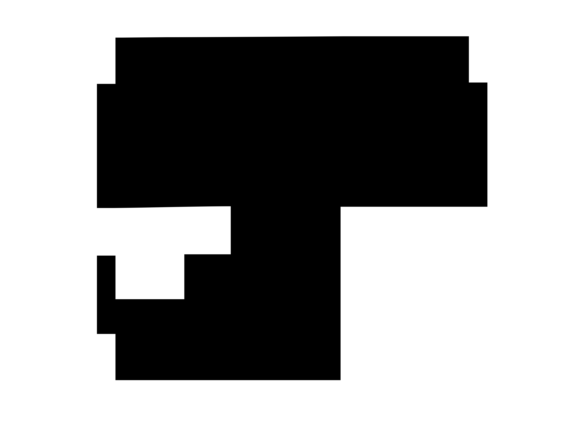 Mono Blocky Bitmap Letter J for Graphics & Crafts