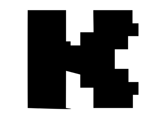 Mono Blocky Bitmap Letter K: Retro Graphics for Crafts