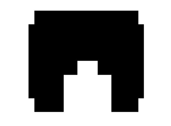 Mono Blocky Bitmap Letter N for Graphics and Crafts