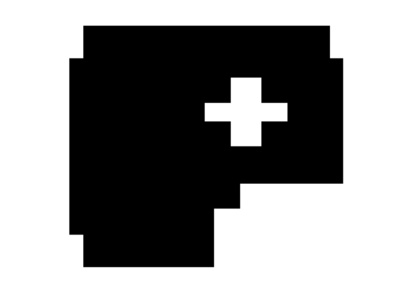 Mono Blocky Bitmap Letter P: Graphics for Crafts