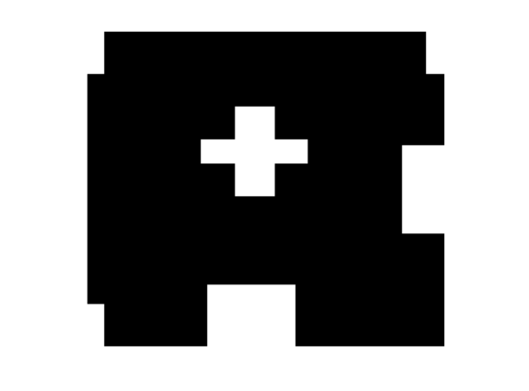 Mono Blocky Bitmap Letter Q: Retro Graphics for Crafts