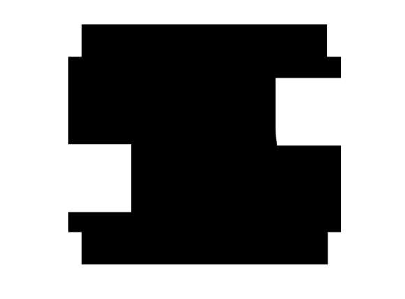 Mono Blocky Bitmap Letter S for Graphics and Crafts