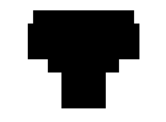Mono Blocky Bitmap Letter T: Graphics for Crafts