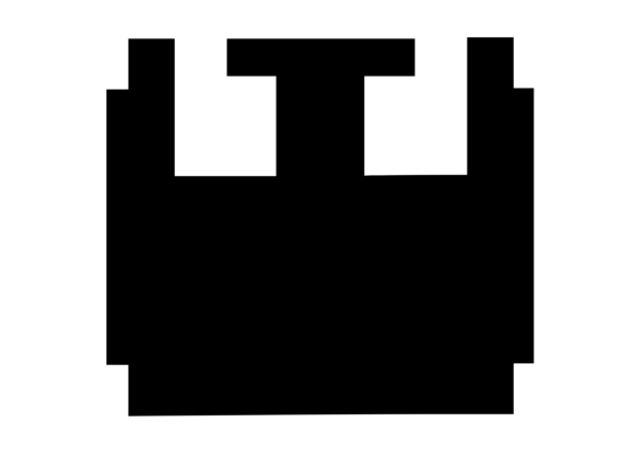 Mono Blocky Bitmap Letter W: Graphics for Crafts