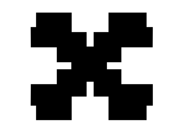Mono Blocky Bitmap Letter X: Graphics for Crafts