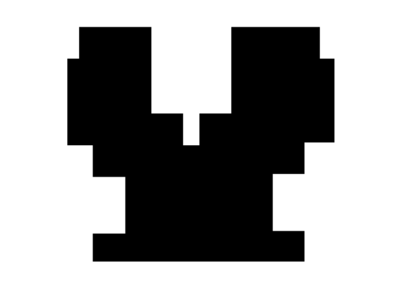 Mono Blocky Bitmap Letter Y for Graphics & Crafts