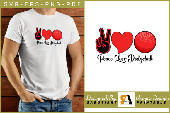 Peace Love Dodgeball Graphics for Crafts