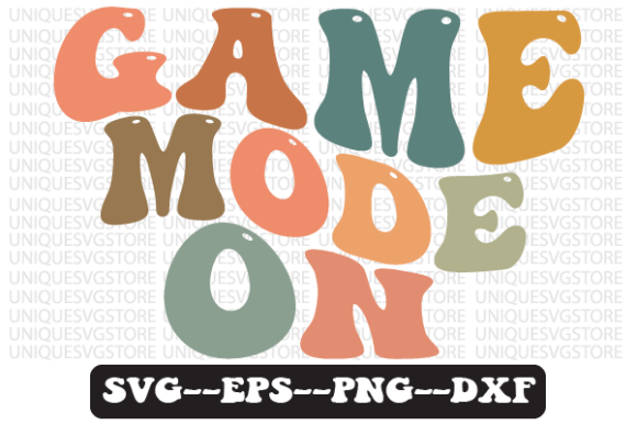 Retro Wavy Graphics for Crafts: Game Mode SVG
