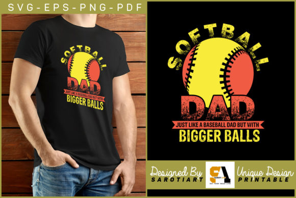 Softball Dad PNG: Retro Graphics for Crafts