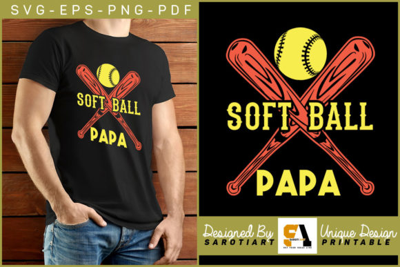 Softball Papa SVG: Graphics for Crafts